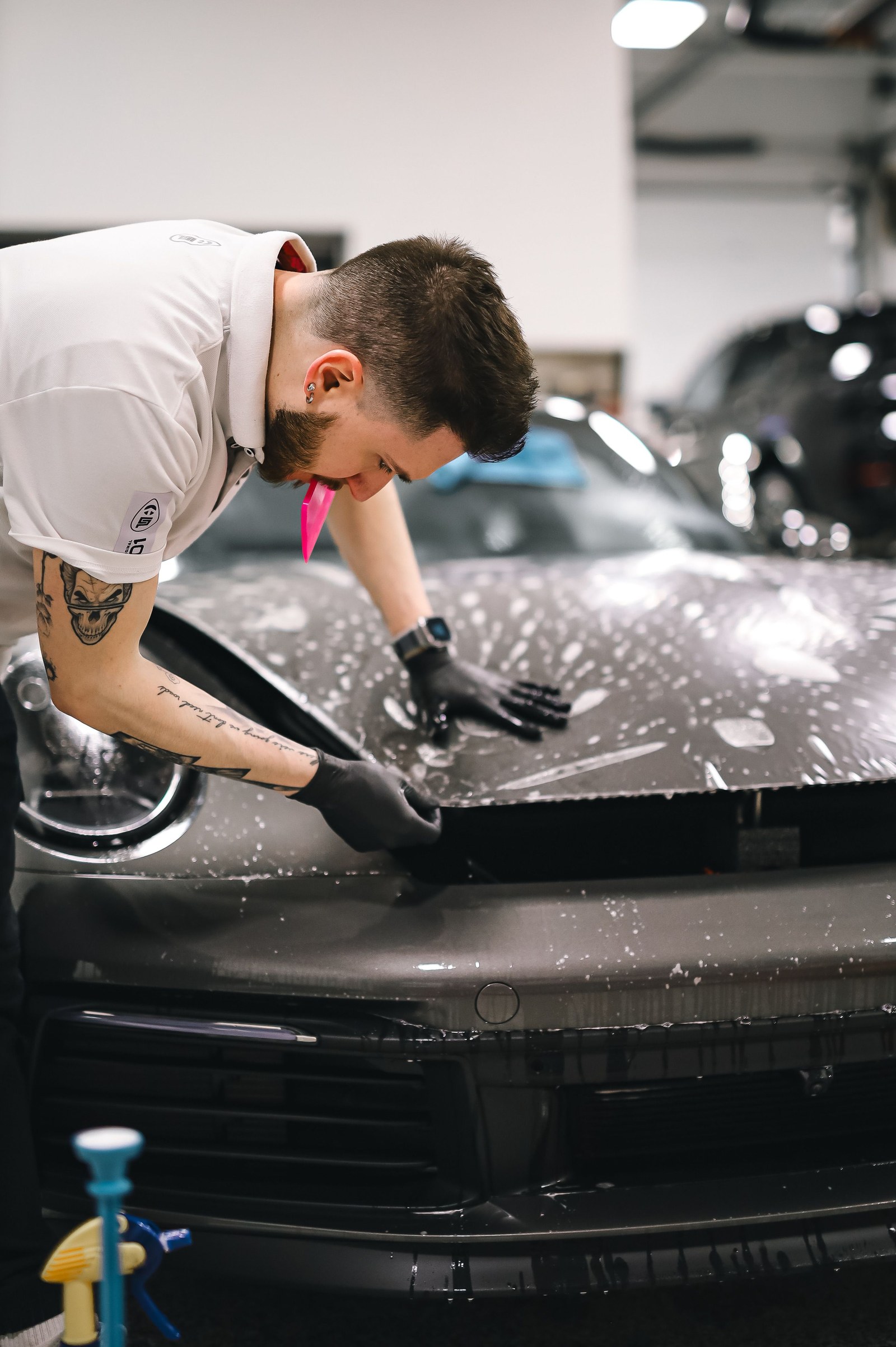 Vinyl vehicle wrap installation at YG Auto Studio